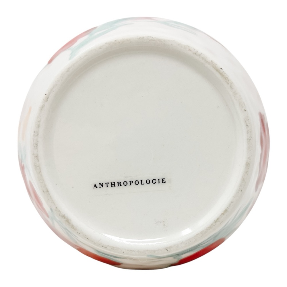 Anthropologie Larue Vase Floral Watercolor Multicolor Stoneware - Picture 9 of 10